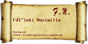 Füleki Maximilla névjegykártya